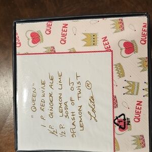 NIB Lolita "Queen" Cocktail Napkins 50